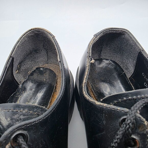 Gripfast Womens Black Platform Shoes Size 5 Made In England Leather Gothic - Picture 9 of 14